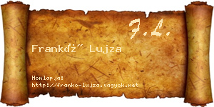 Frankó Lujza névjegykártya
